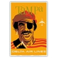 thumbnail image 1 of Tampa Florida - Delta Air Lines - Pirate Buccaneer - Vintage Airline Travel Poster by John Hardy c.1960s - Master Art Print (Unframed) 13in x 19in, 1 of 4