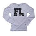 thumbnail image 1 of Tampa, Florida FL Classic City State Sign Women's Long Sleeve Grey T-Shirt, 1 of 2