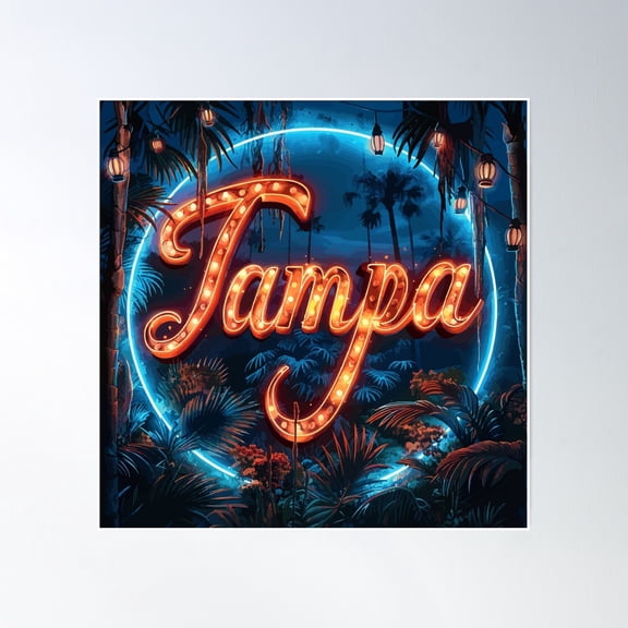 Tampa Florida Poster Wall Art, Modern Wall Decor, 16x16 UNFRAMED