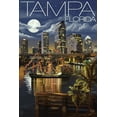thumbnail image 1 of Tampa, Florida, Skyline at Night (24x36 Giclee Gallery Art Print, Vivid Textured Wall Decor), 1 of 3