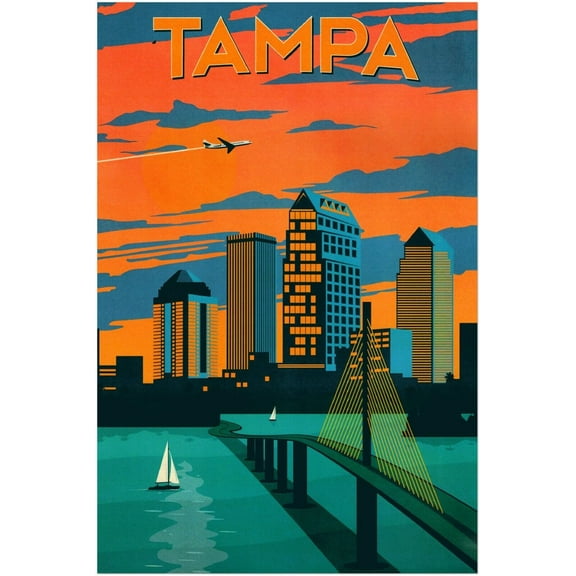 Tampa - Florida - Vintage Travel Poster (24x36Inches)