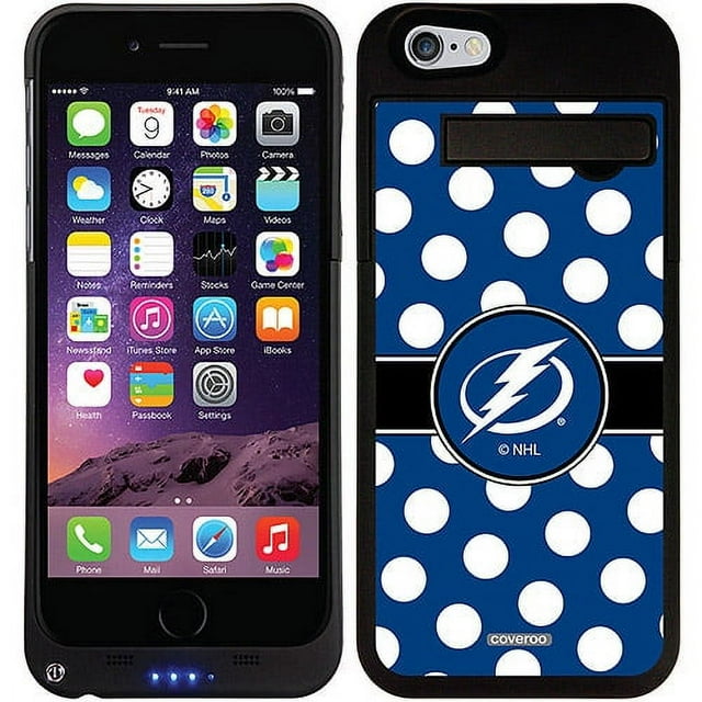 Tampa Lightning Polka Dots Design on Apple iPhone 6 Battery Case by Coveroo