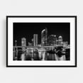 thumbnail image 1 of The Tampa Skyline B&W - Tampa Florida Photography Cityscape Black and White Skyline Architecture Nightlife Bridge Black Framed Wall Art Print 5 x 7 inches, 1 of 4