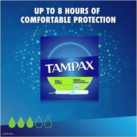 Tampax Cardboard Applicator Unique Anti-Slip Grip Super Tampons 20ct 5-Pack