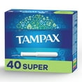 thumbnail image 1 of Tampax Cardboard Tampons Super Absorbency, Anti-Slip Grip, LeakGuard Skirt, Unscented, 40 Count, 1 of 9