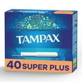 thumbnail image 1 of Tampax Cardboard Tampons Super Plus Absorbency, Anti-Slip Grip, LeakGuard Skirt, Unscented, 40 Count, 1 of 8