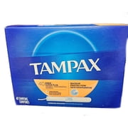 Tampax Cardboard Tampons Super Plus Absorbency, Anti-Slip Grip, LeakGuard Skirt, Unscented, 40 Count