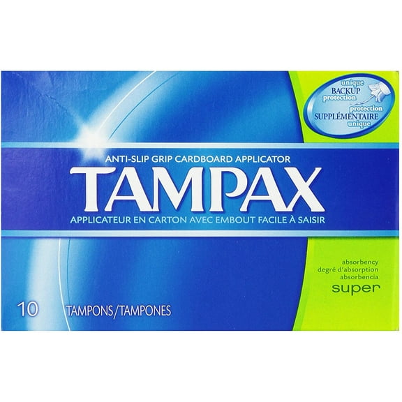 Tampax Cardboard Tampons, Super, Unscented, 10 Ct (1 Pack)