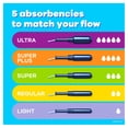 thumbnail image 1 of Tampax Pearl Plastic Tampons, Super Absorbency, Unscented, 18 Count - Pack of 12 (216 Total Count) (packaging may vary), 1 of 10