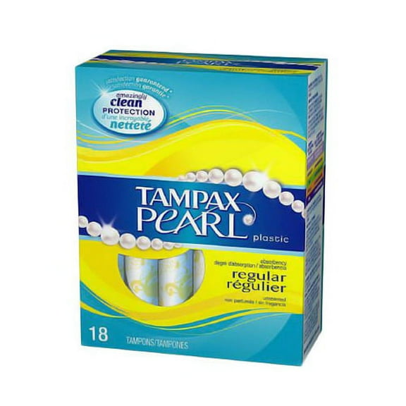 Tampax Pearl Regular Plastic Tampons, Unscented - 18 Ea, 6 Pack