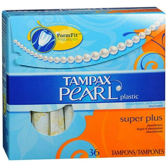 Tampax Pearl Super Plus Unscented Plastic Tampons, 36 Ea