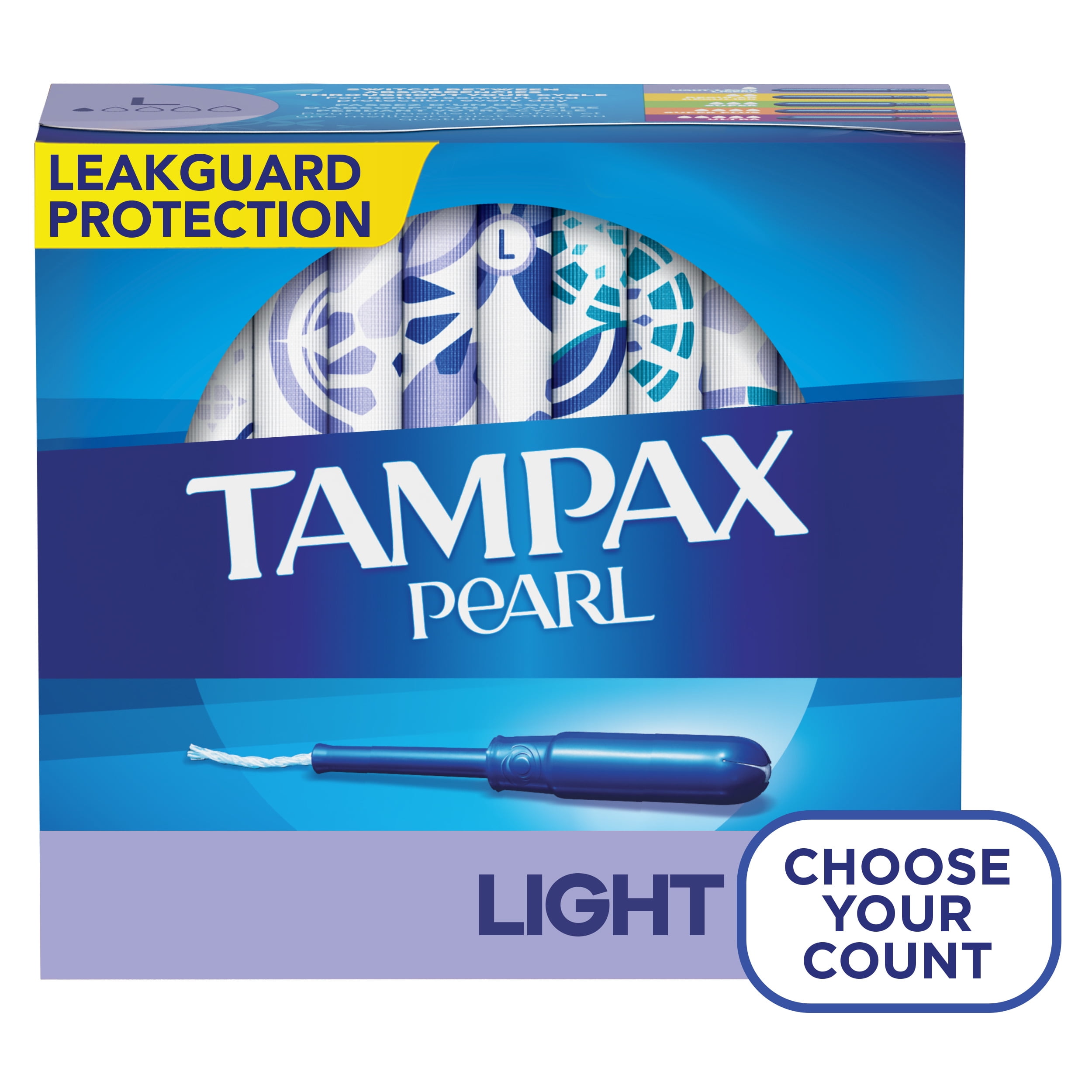 Ulykke Eve job Tampax Pearl Tampons Light Absorbency with BPA-Free Plastic Applicator and  LeakGuard Braid, Unscented, 36 Count - Walmart.com