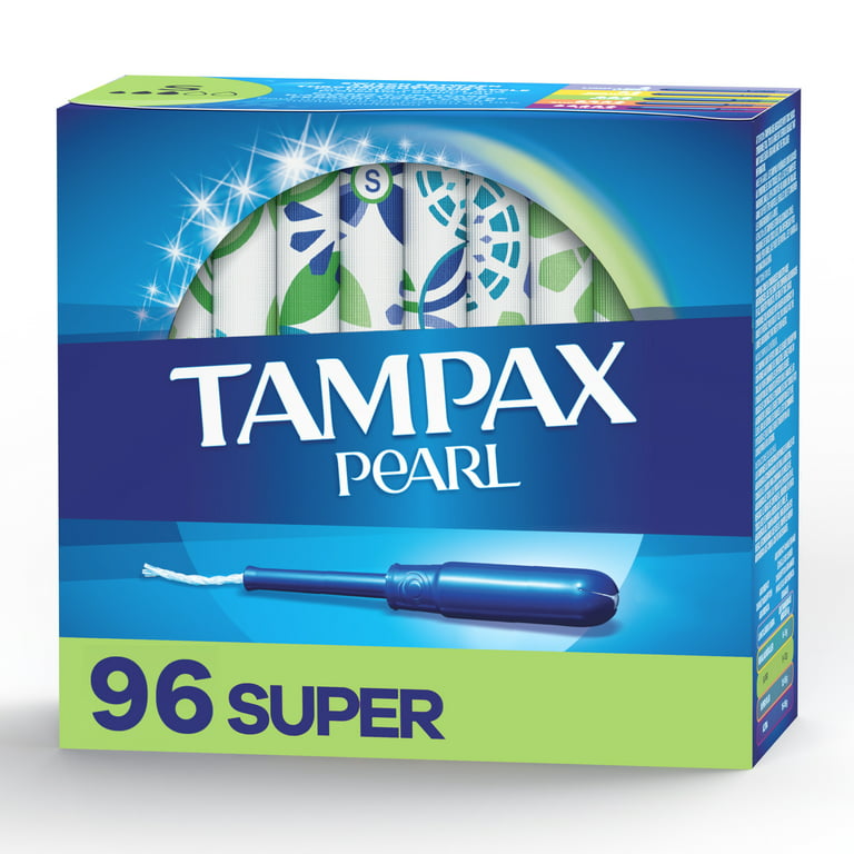 Tampax Pearl Tampons Super Plus Absorbency with BPA-Free Plastic