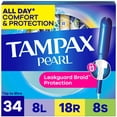 thumbnail image 1 of Tampax Pearl Tampons Trio Multipack with LeakGuard Braid, Light/Regular/Super, 34 Count, 1 of 10