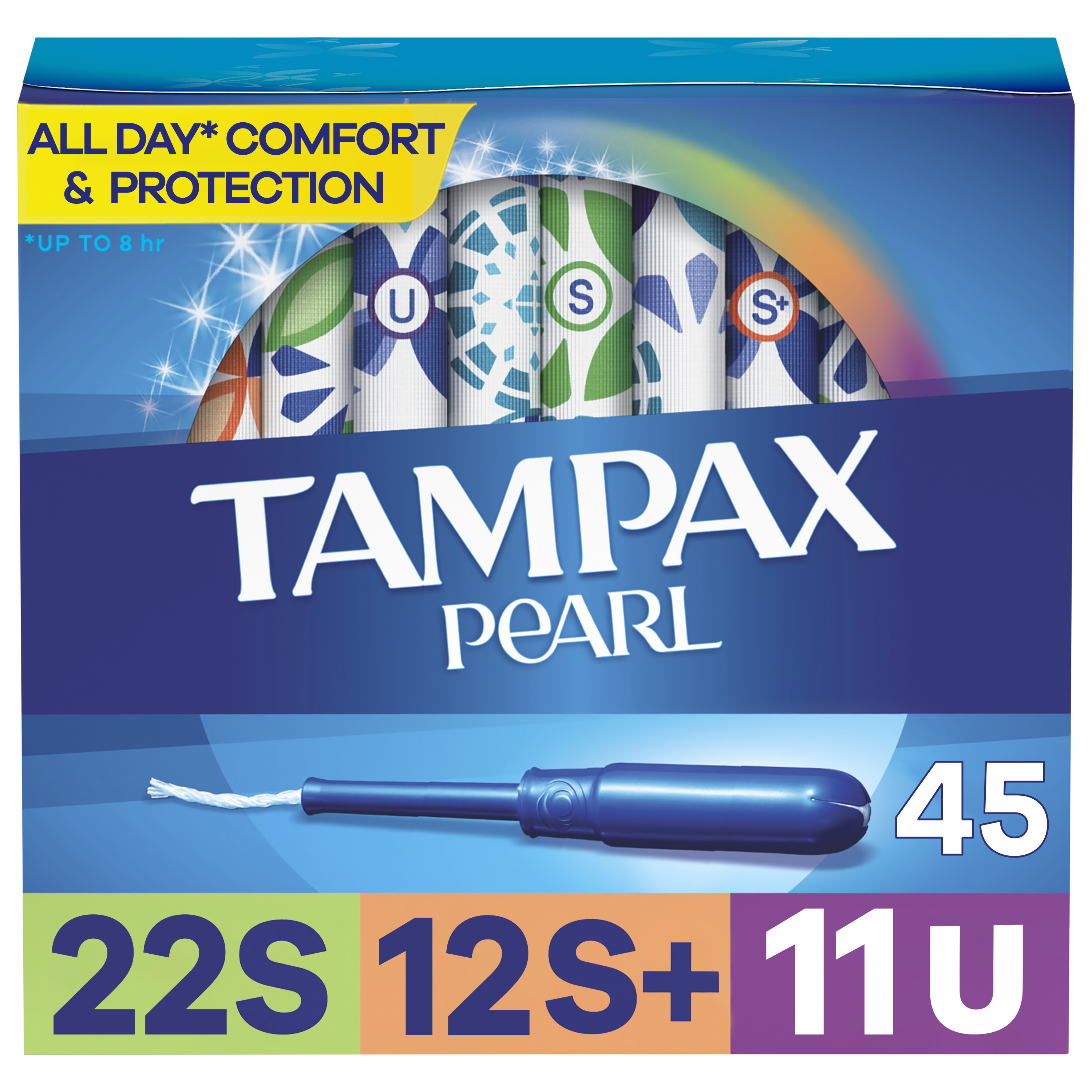Tampax Pearl Tampons Ultra Absorbency with LeakGuard Braid, 45 Count