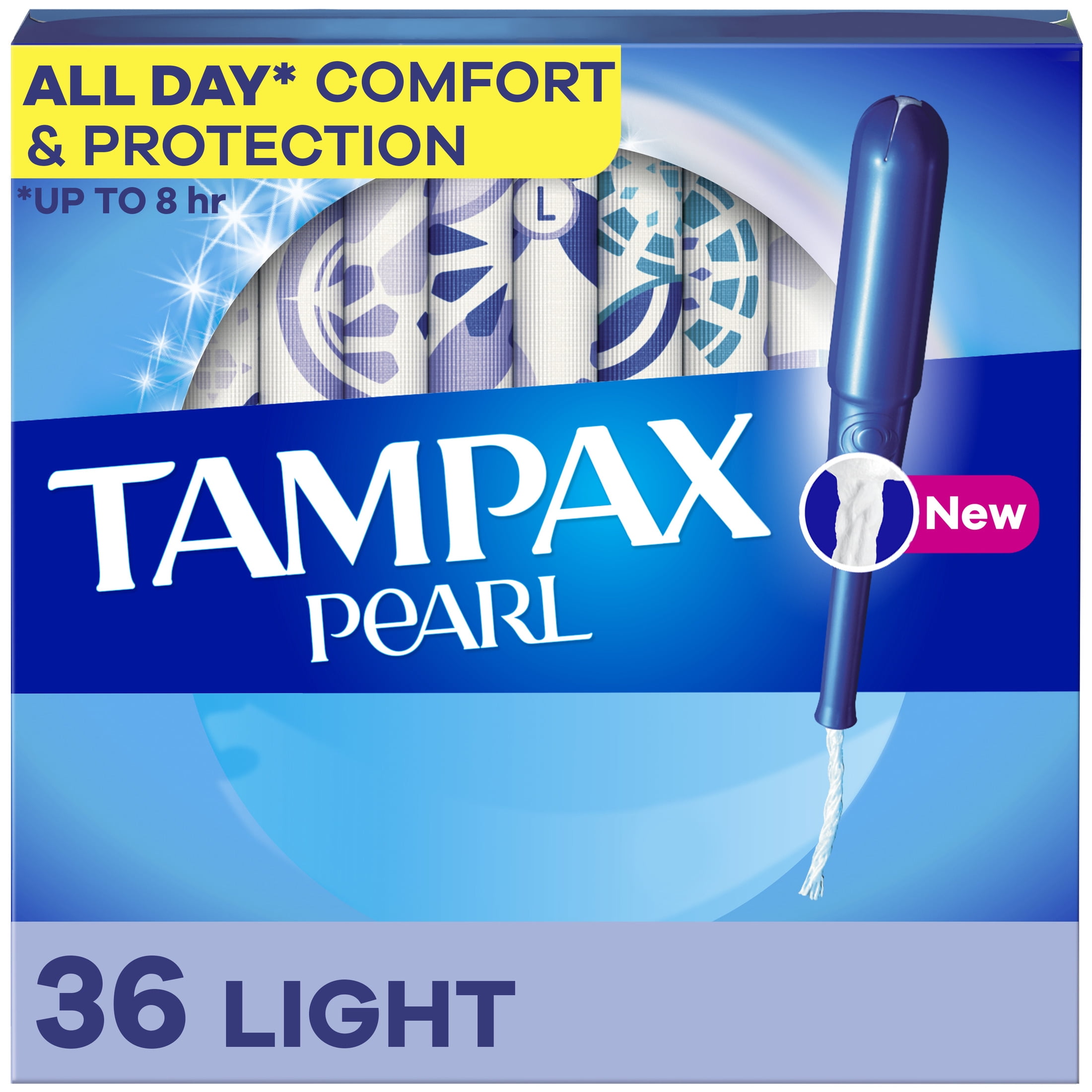 Tampax Pearl Tampons with LeakGuard Braid, Light Absorbency, 36 Ct