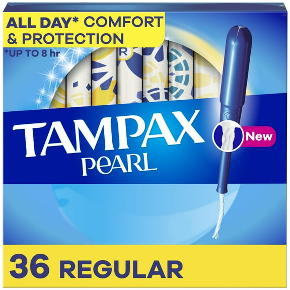 Tampax Pearl Tampons with LeakGuard Braid, Regular Absorbency, 36 Ct