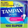 thumbnail image 1 of Tampax Pearl Tampons with LeakGuard Braid, Super Absorbency, 100 Count, 1 of 9