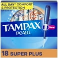 thumbnail image 1 of Tampax Pearl Tampons with LeakGuard Braid, Super Plus Absorbency, 18 Count, 1 of 11