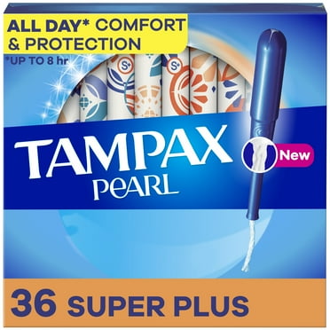 Tampax Pearl Tampons with LeakGuard Braid, Super Plus Absorbency, 36 Count
