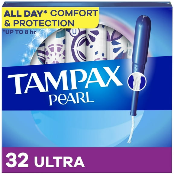 Tampax Pearl Tampons with LeakGuard Braid, Ultra Absorbency, 32 Ct