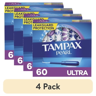 Tampax Pearl Tampons with LeakGuard Braid, Regular Absorbency, 100 Ct