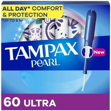 Tampax Pearl Tampons with LeakGuard Braid, Ultra Absorbency, 60 Ct