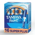 thumbnail image 1 of Tampax Pocket Pearl Plastic Tampons, Super Plus Absorbency, Unscented, 16 Ct, 1 of 11