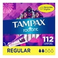 thumbnail image 1 of Tampax Radiant Regular Plastic Tampons, Unscented, 128 Count, 1 of 9