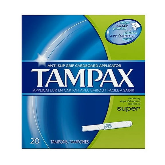 Tampax Tampons With Flushable Applicator, Super Absorbency - 20 Each, 3 Pack