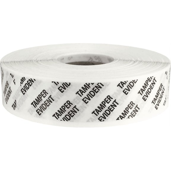 Tamper Evident Labels Clear with Black Ink | .75"x 3.5 Inch Rectangle | 500 Pack