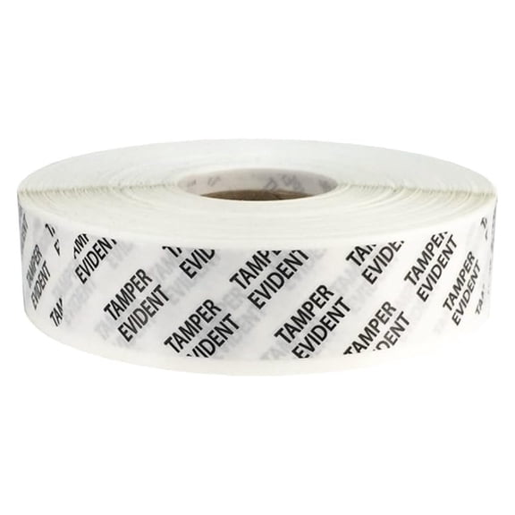 Tamper Evident Labels Large Clear with Black .75 x 3.5 Inch Rectangles 500 Adhesive Stickers