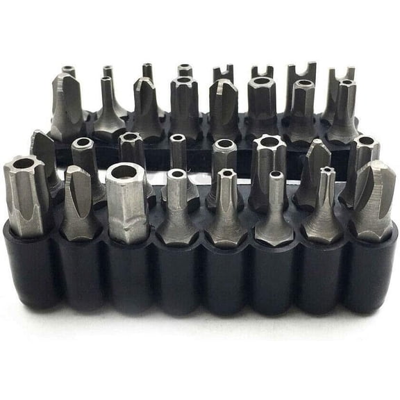 Tamper Proof 33Pc Security Bit Set Phillips Torx Hex Star Spanner Screwdriver [P/N: ET001-33-BK]