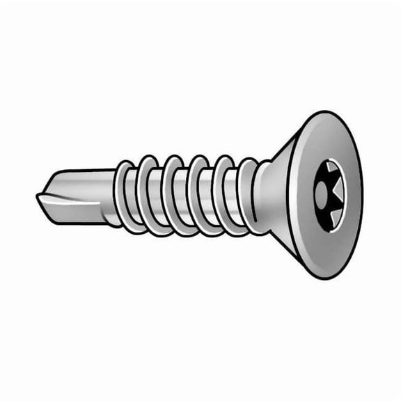 Tamper Resistant Screw, 1-1/4 in, Zinc Plated Finish, Steel, Flat Head Torx Drive, 50 PK