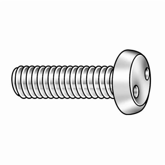 #8-32 x 3/8 in Spanner Pan Tamper Resistant Screw, Plain Finish, 18-8 Stainless Steel, 50 PK