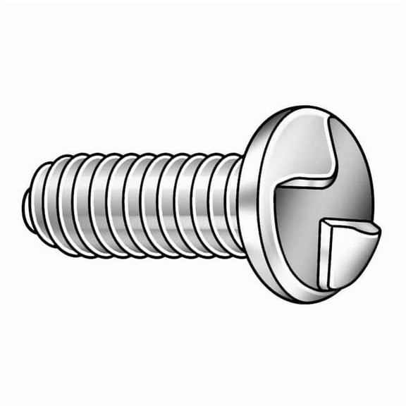 #8-32 x 1 in One-Way Round Tamper Resistant Screw, Zinc Plated Finish, Steel, 100 PK