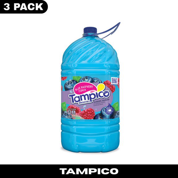 Tampico Blue Raspberry Fruit Punch Juice Drink, 1gal  Refreshing Sweetened Beverage