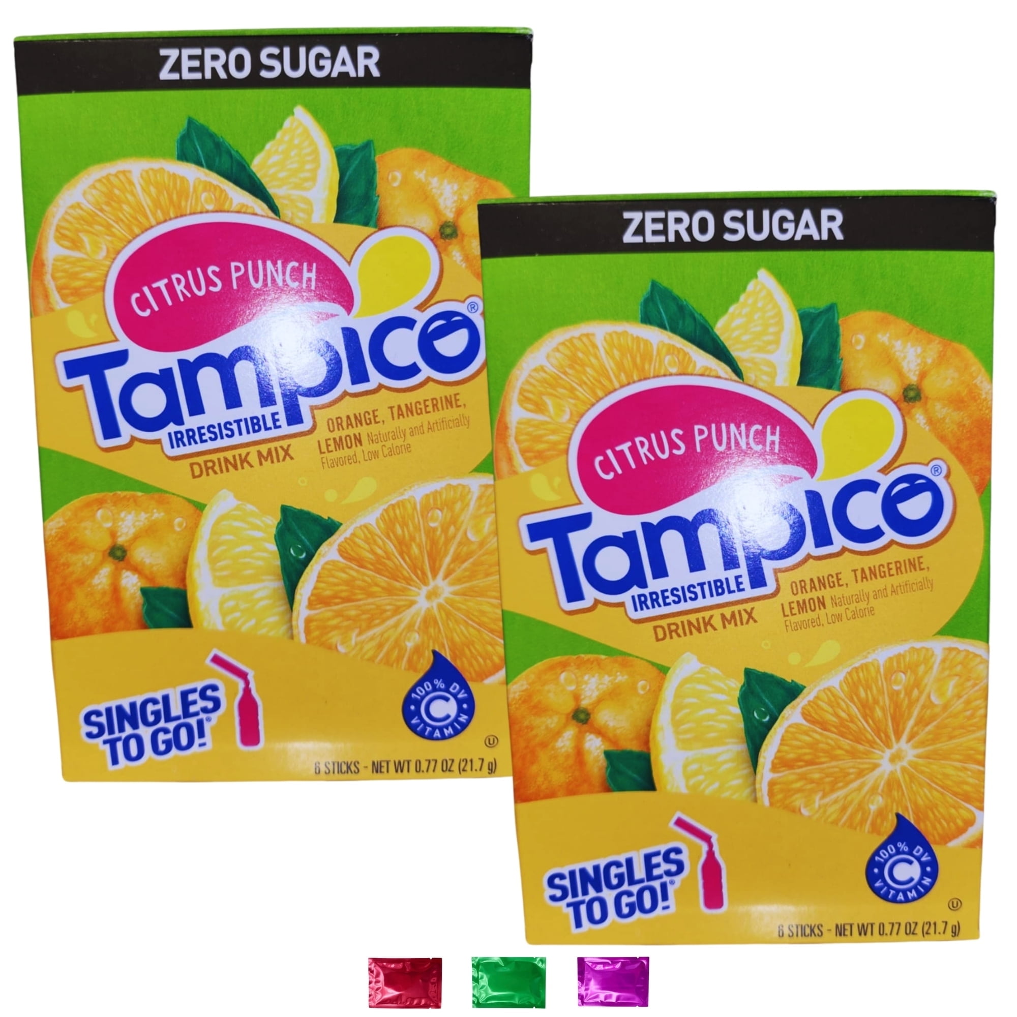 Citrus Punch Drink Mix Sticks 2 Boxes 12 Servings Total, Zero Sugar Low Calorie Assorted Fruit Flavors Singles for Water Bottles Hydration Beverage w/ Snoep in Beperkte Oplage