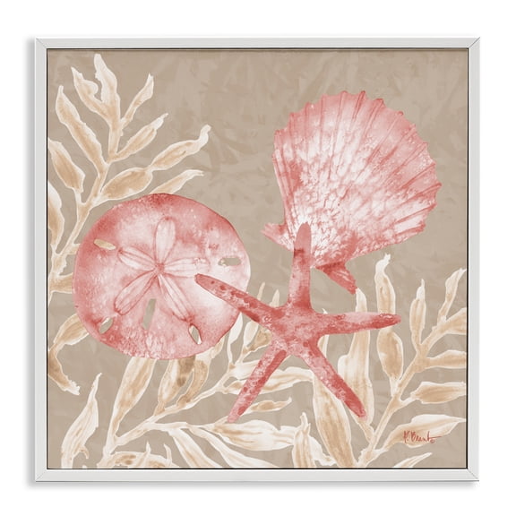 Stupell Industries Tampico Shells & Sand Dollar White Framed Giclee Art, design by Paul Brent, 12 x 12