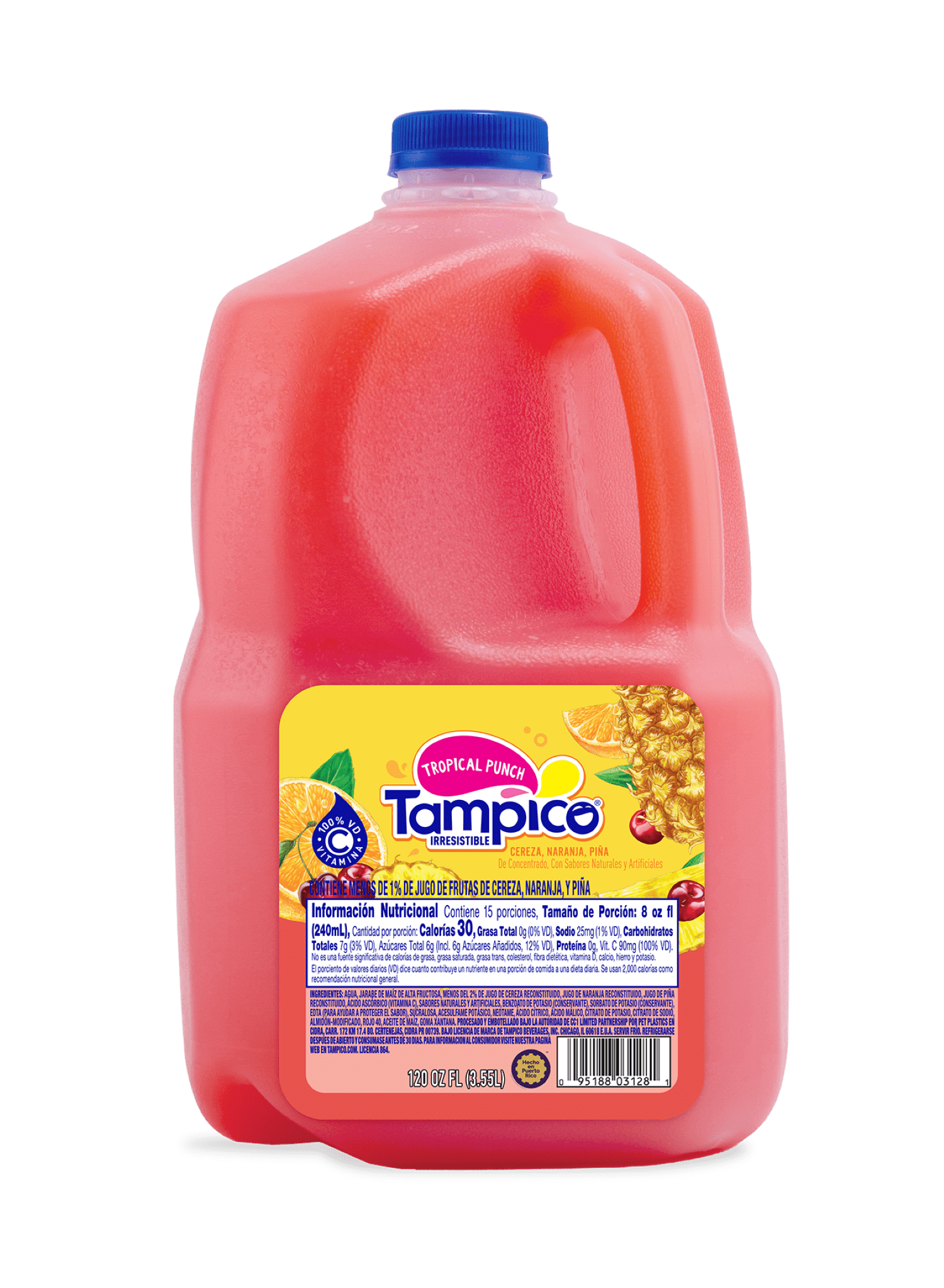 Tampico Tropical Punch, Smooth Cherry Orange Pineapple Juice Drink, 120 fl oz