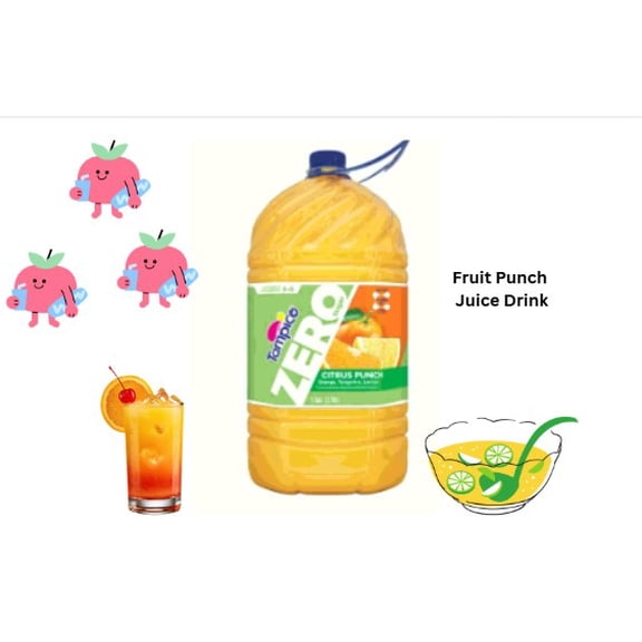 Tampico Zero Citrus Fruit Punch Juice Drink Sugar-Free, Zero Calories, 12 fl. oz. Bottles Refreshing Tropical Fruit Punch