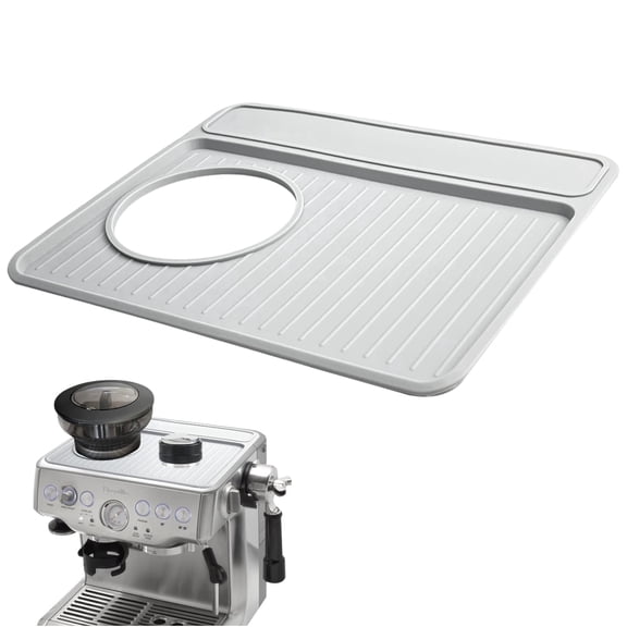 Tamping Mat for Breville 870/880, Espresso Tamper Top Mat , Food Grade Silicone Non-Slip Waterproof Heat Resistant,  Easy to Clean (Gray)