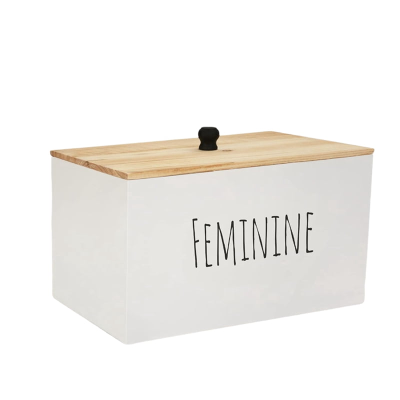 Tampon Holder Storage for Bathroom, Feminine Wood Container Box, Women ...