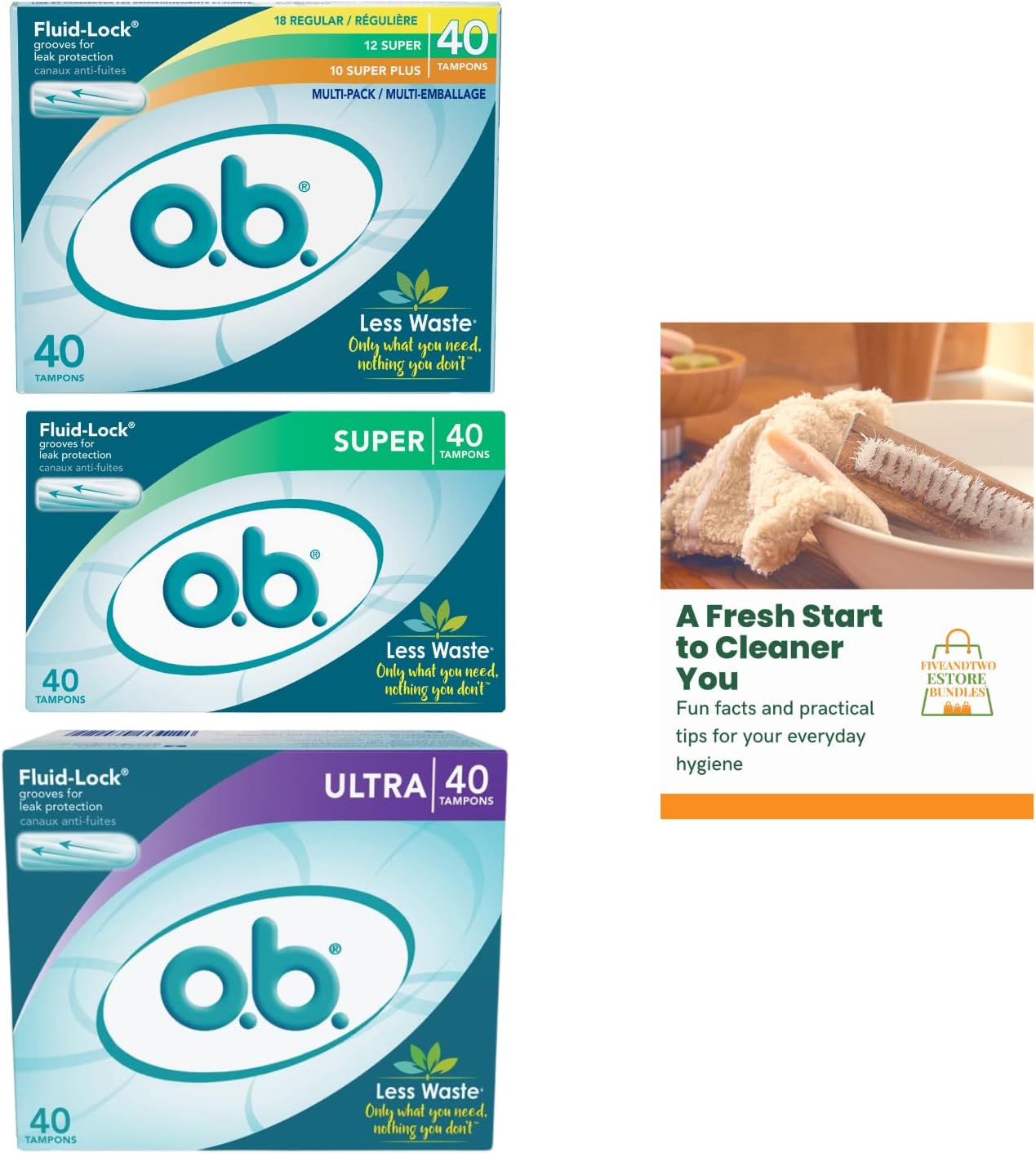 Tampons Multipack, Super, Ultra Absorbency Tampons Fluid Lock, with