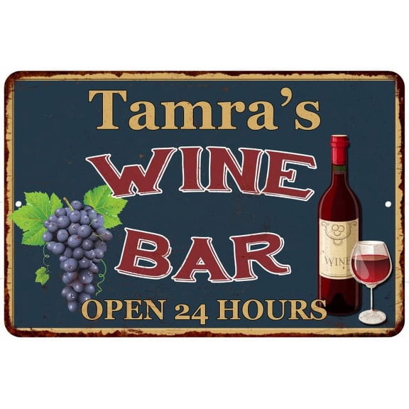 Tamra's Green Wine Bar Wall Decor Kitchen Gift 8x12 Metal 108120043390