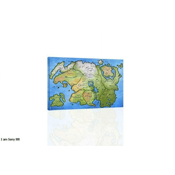 Tamriel Map - CANVAS OR PRINT WALL ART