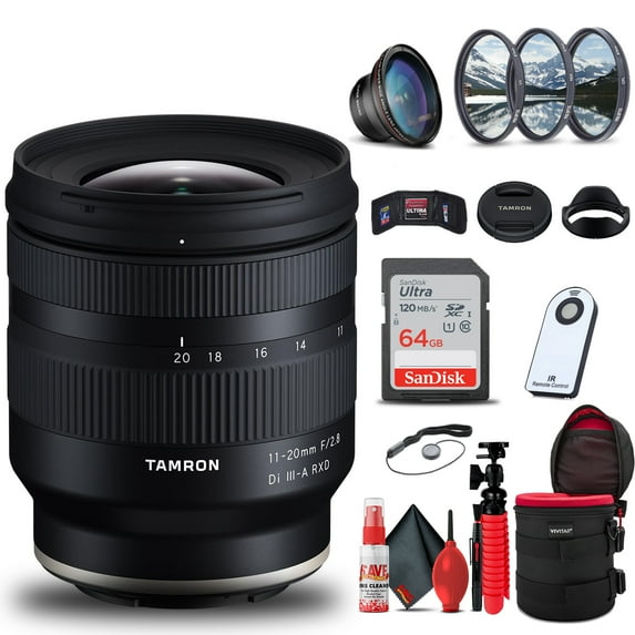 Tamron 11-20mm F/2.8 Di III-A RXD Lens for Sony E + 64GB Accessory Bundle