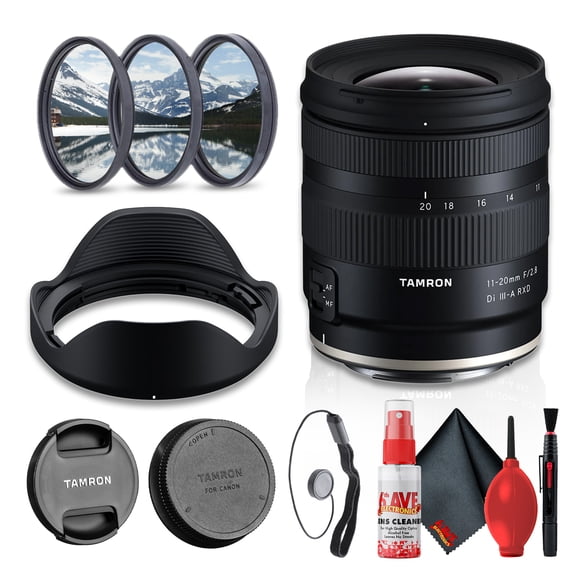 Tamron 11-20mm F2.8 Di III-A RXD for Canon RF APS-C | Ultra Wide-Angle Zoom, Constant F2.8, XLD/LD/GM Optics, BBAR-G2, RXD AF, Weather-Sealed | Filter Kit + Cleaning Kit + Cap Keeper