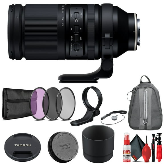 Tamron 150-500mm F/5-6.7 Di III VXD Lens for Sony E-Mount (AFA057S-700) + Padded Backpack + 82MM 3-Piece Filter Set + Lens Cap + 6Ave Lens Cleaning Kit (INTL Model)