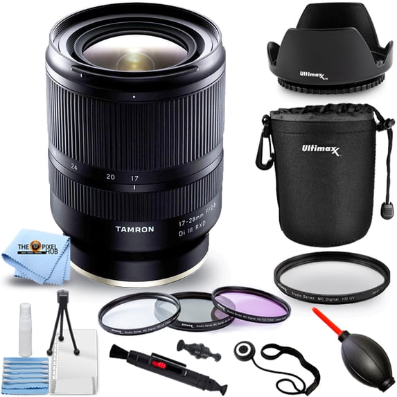 Tamron 17-28mm f/2.8 Di III RXD Lens for Sony E + Filter Kit + Lens Pouch Bundle